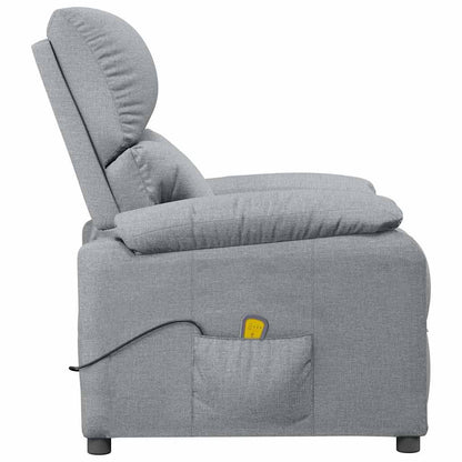 Masážní Křeslo Světle Šedé Textil