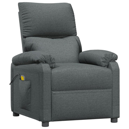 Masážní Křeslo Tmavě Šedé Textil
