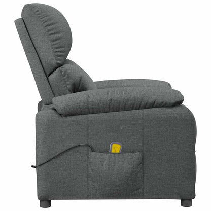 Masážní Křeslo Tmavě Šedé Textil