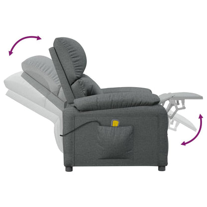 Masážní Křeslo Tmavě Šedé Textil