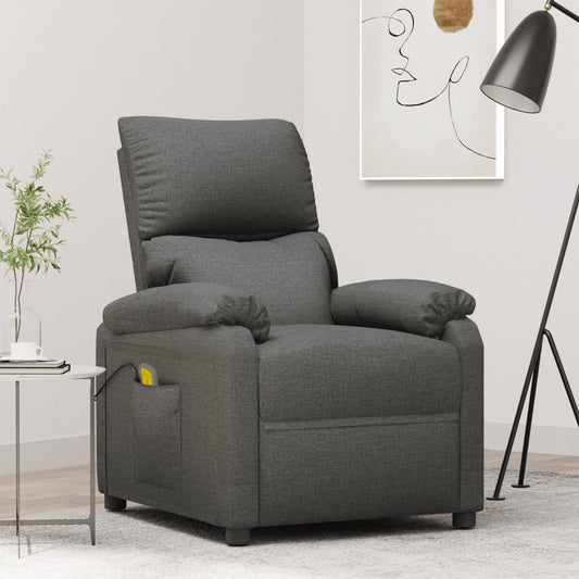 Masážní Křeslo Tmavě Šedé Textil