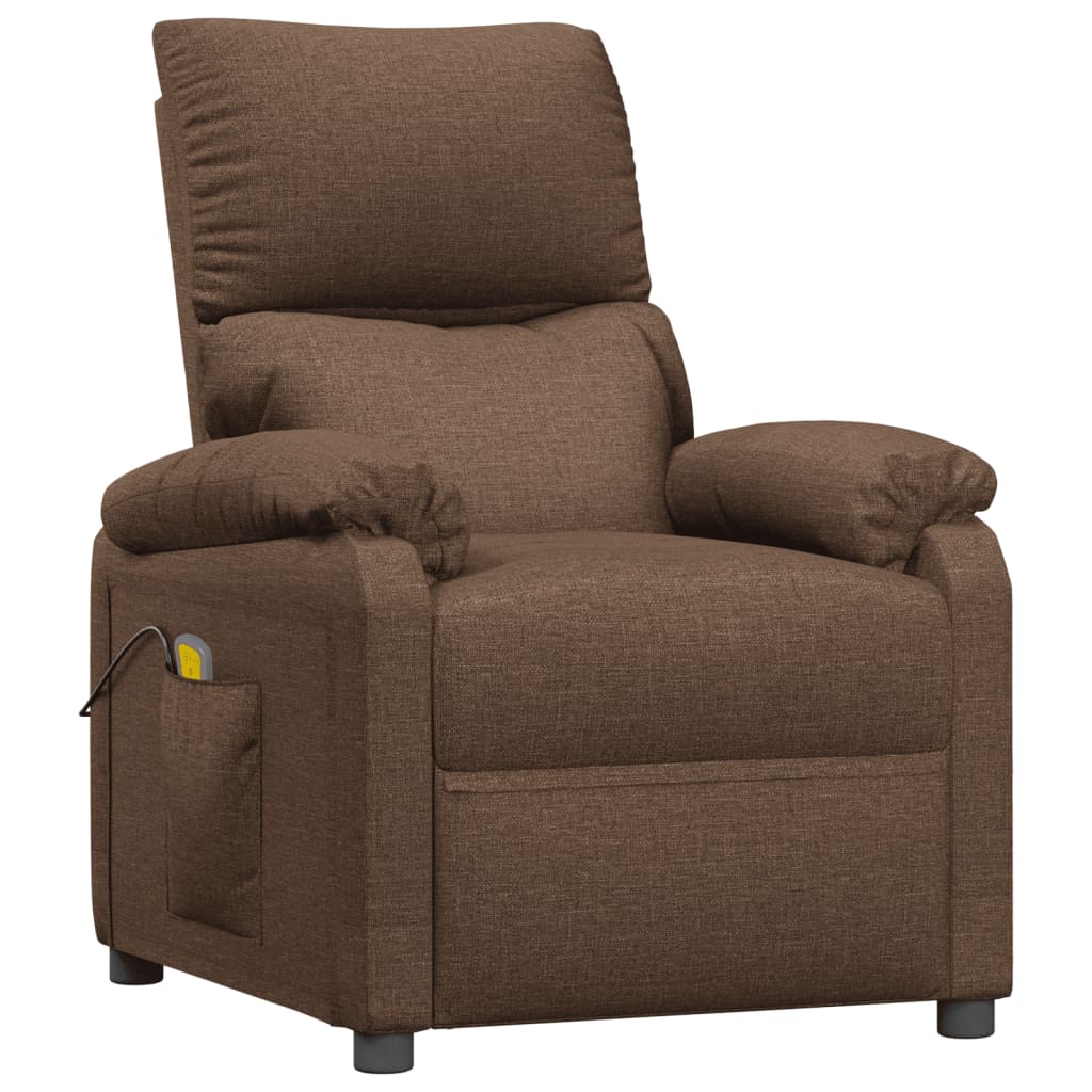 Masážní Křeslo Hnědé Textil