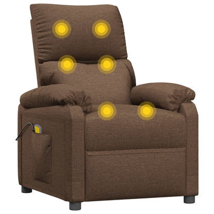 Masážní Křeslo Hnědé Textil