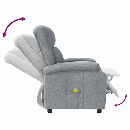Masážní Křeslo Světle Šedé Textil