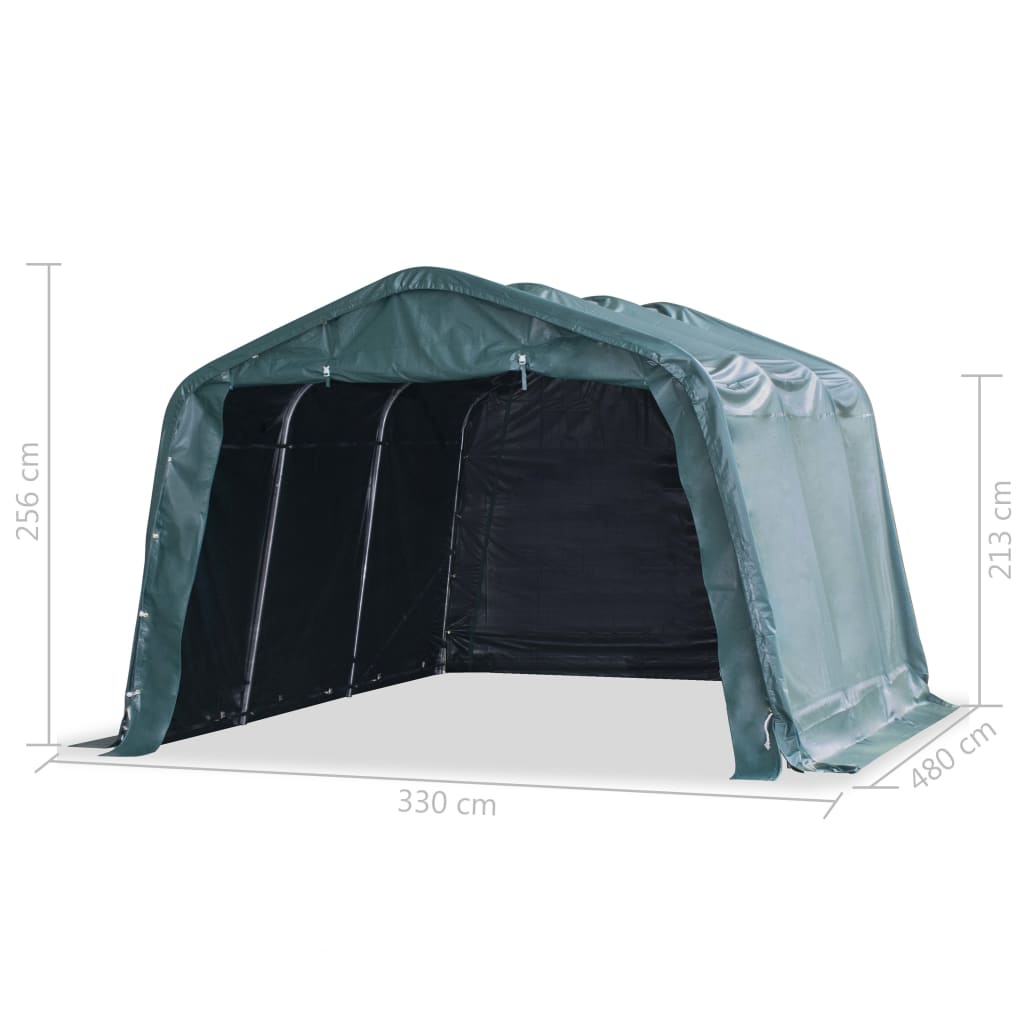 Mobilní Přístřešek Pro Zvířata Pvc 550 G/M² 3,3X4,8M Tm. Zelený