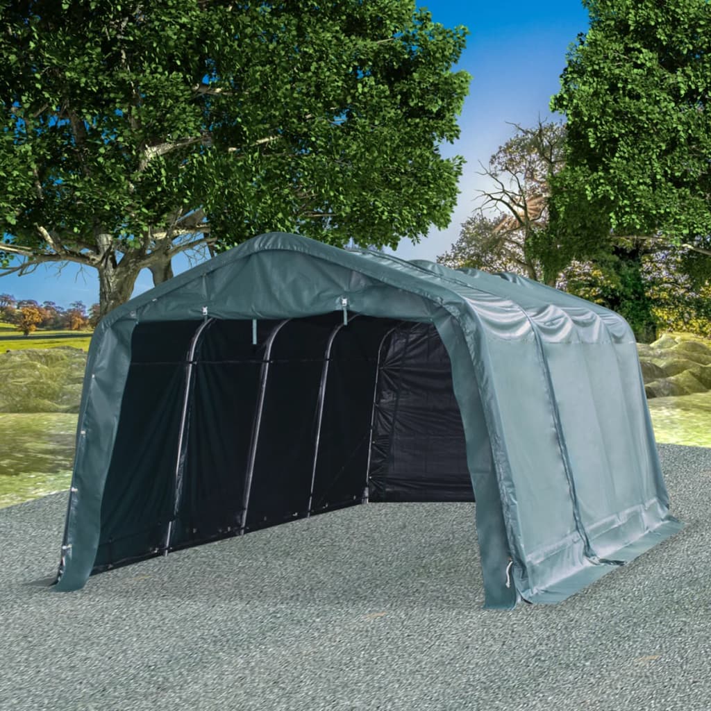 Mobilní Přístřešek Pro Zvířata Pvc 550 G/M² 3,3X4,8M Tm. Zelený