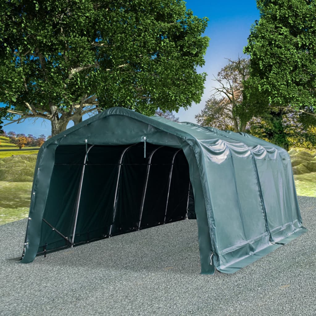 Mobilní Přístřešek Pro Zvířata Pvc 550 G/M² 3,3X4,8M Tm. Zelený