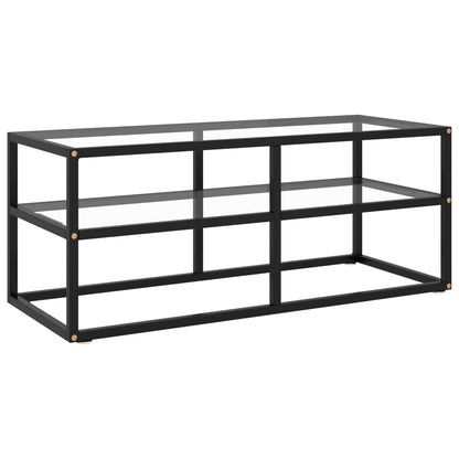 Tv Stolek Černý S Bílým Mramorovým Sklem 100 X 40 X 40 Cm