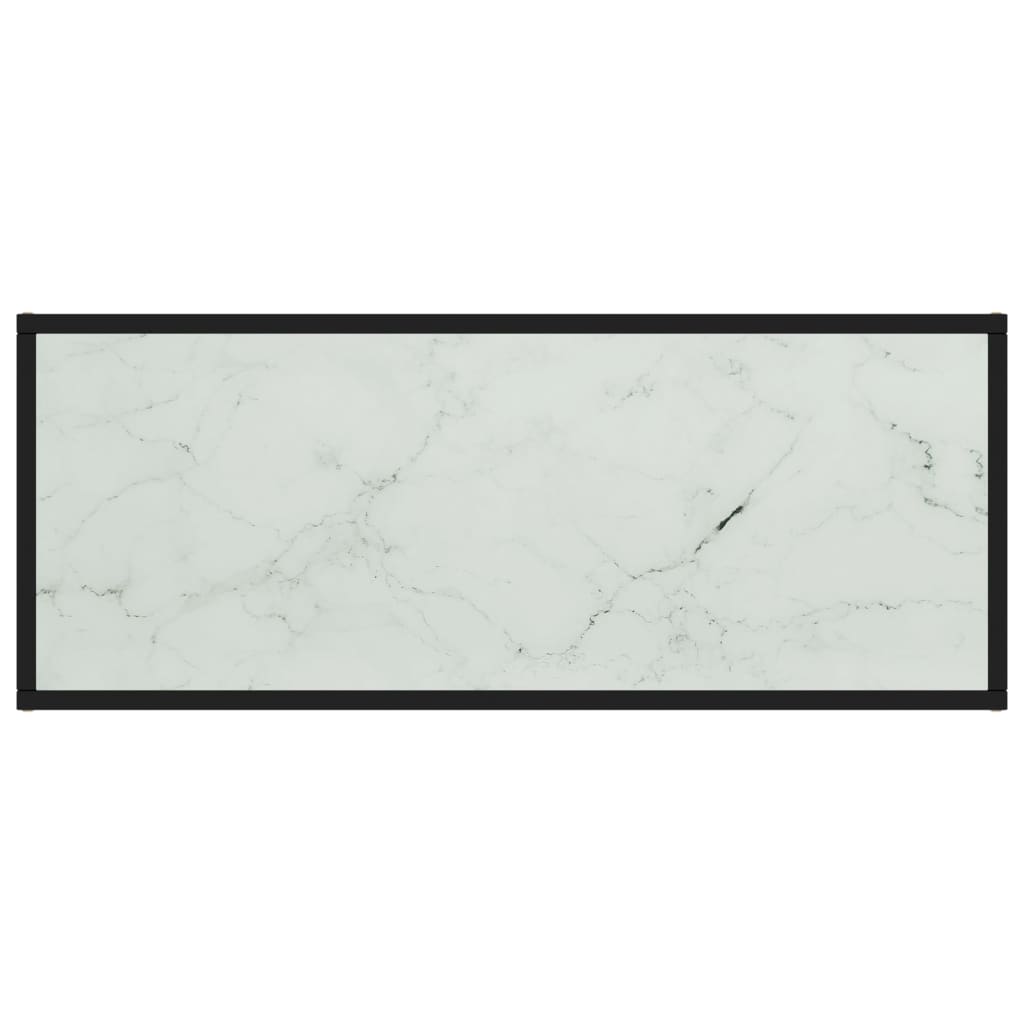 Tv Stolek Černý S Bílým Mramorovým Sklem 100 X 40 X 40 Cm
