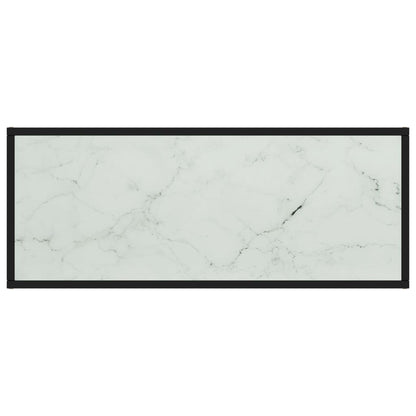 Tv Stolek Černý S Bílým Mramorovým Sklem 100 X 40 X 40 Cm