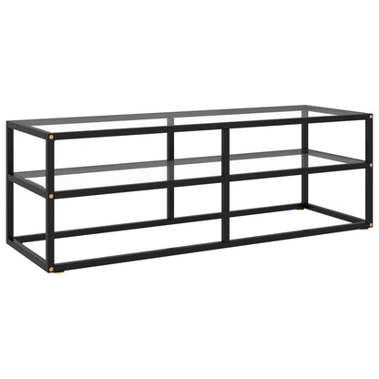 Tv Stolek Černý S Bílým Mramorovým Sklem 100 X 40 X 40 Cm