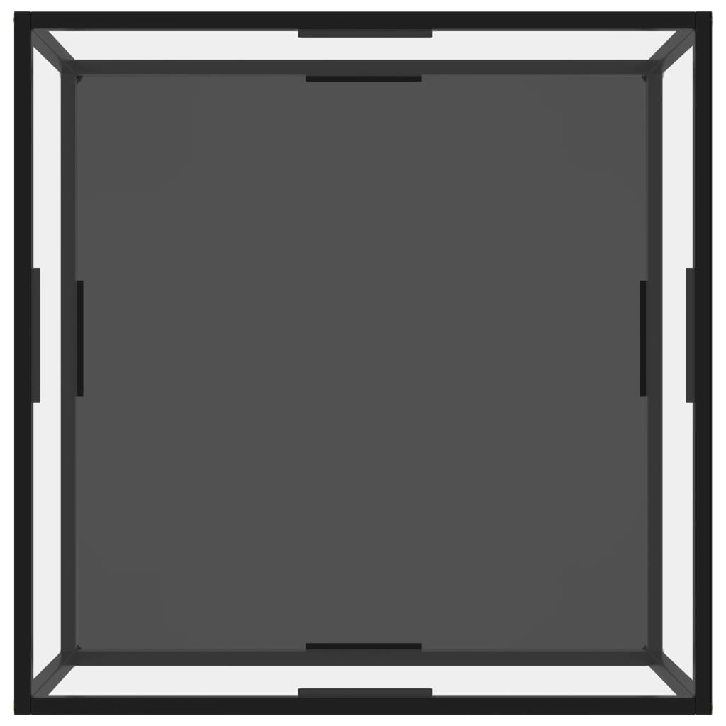 Konferenční Stolek Průhledný A Černý 80X80X35 Cm Tvrzené Sklo