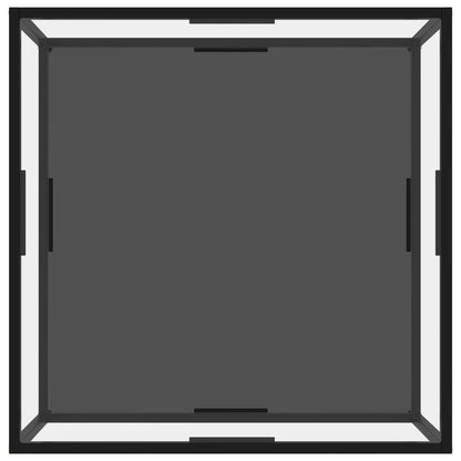 Konferenční Stolek Průhledný A Černý 80X80X35 Cm Tvrzené Sklo