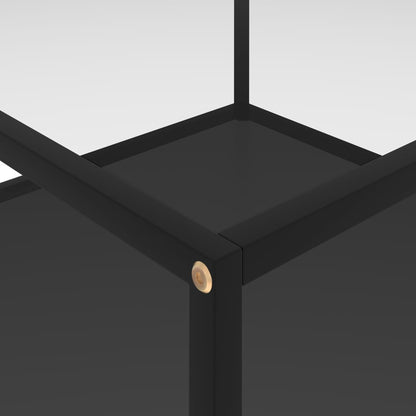 Konferenční Stolek Průhledný A Černý 80X80X35 Cm Tvrzené Sklo