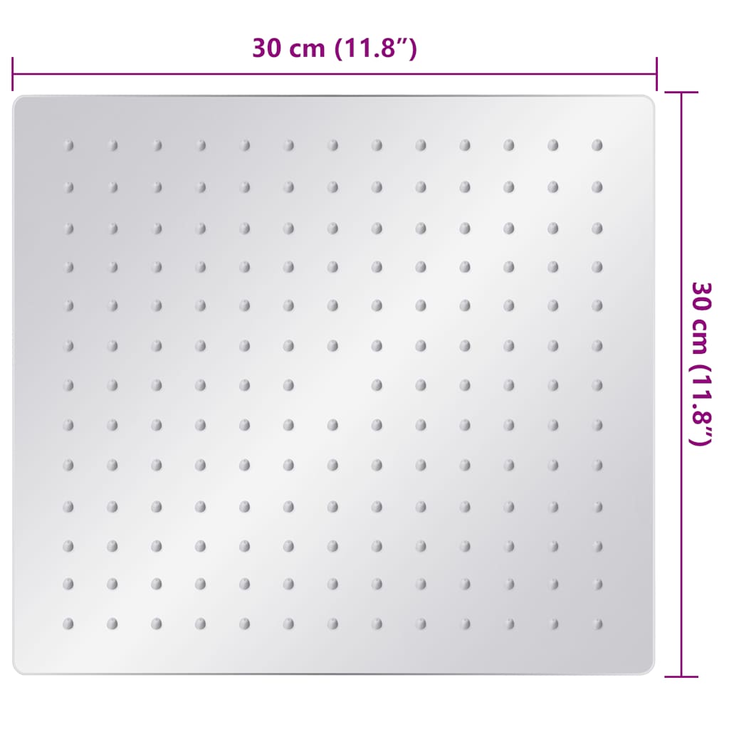 Dešťová Sprchová Hlavice Nerezová Ocel 304 Čtvercová