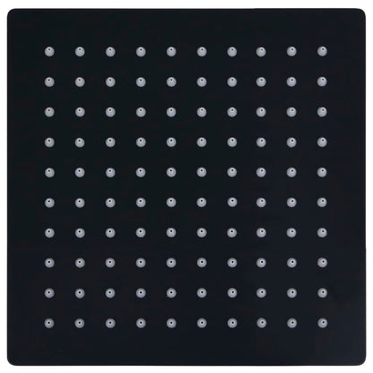 Dešťová Sprchová Hlavice Nerezová Ocel 20X20 Cm Čtvercová Černá