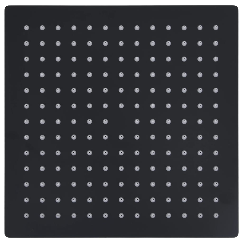 Dešťová Sprchová Hlavice Nerezová Ocel 30X30 Cm Čtvercová Černá