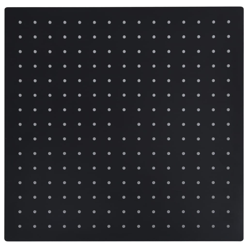 Dešťová Sprchová Hlavice Nerezová Ocel 40X40 Cm Čtvercová Černá