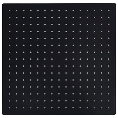 Dešťová Sprchová Hlavice Nerezová Ocel 40X40 Cm Čtvercová Černá