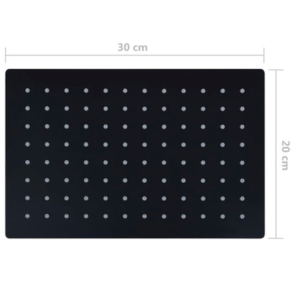 Sprchová Hlavice Nerezová Ocel 30 X 20 Cm Obdélníková Černá