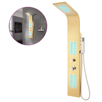 Panelový Sprchový Systém Nerezová Ocel 201 Zlatý Zaoblený