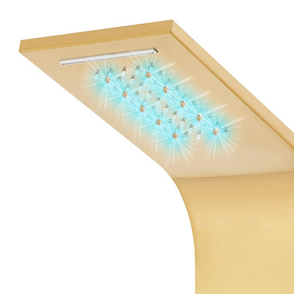 Panelový Sprchový Systém Nerezová Ocel 201 Zlatý Zaoblený