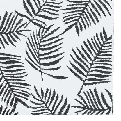 Venkovní Koberec Arakil Bílý A Černý Pp Vzor Listí