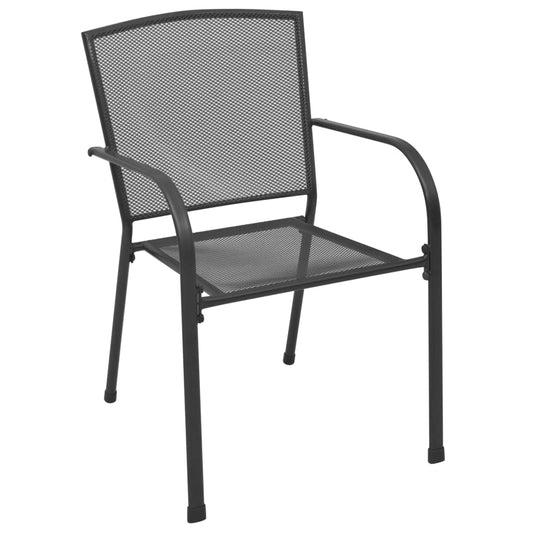 Zahradní Židle 4 Ks Pletivový Design Antracitové Ocel