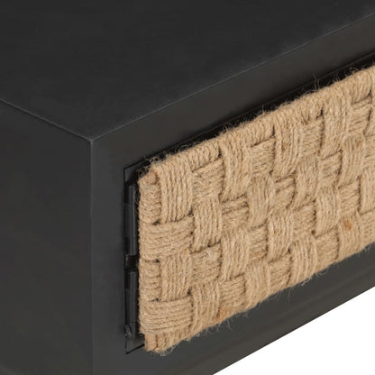 Konferenční Stolek 90 X 60 X 35 Cm Masivní Mangovníkové Dřevo Černá S Vysokým Leskem