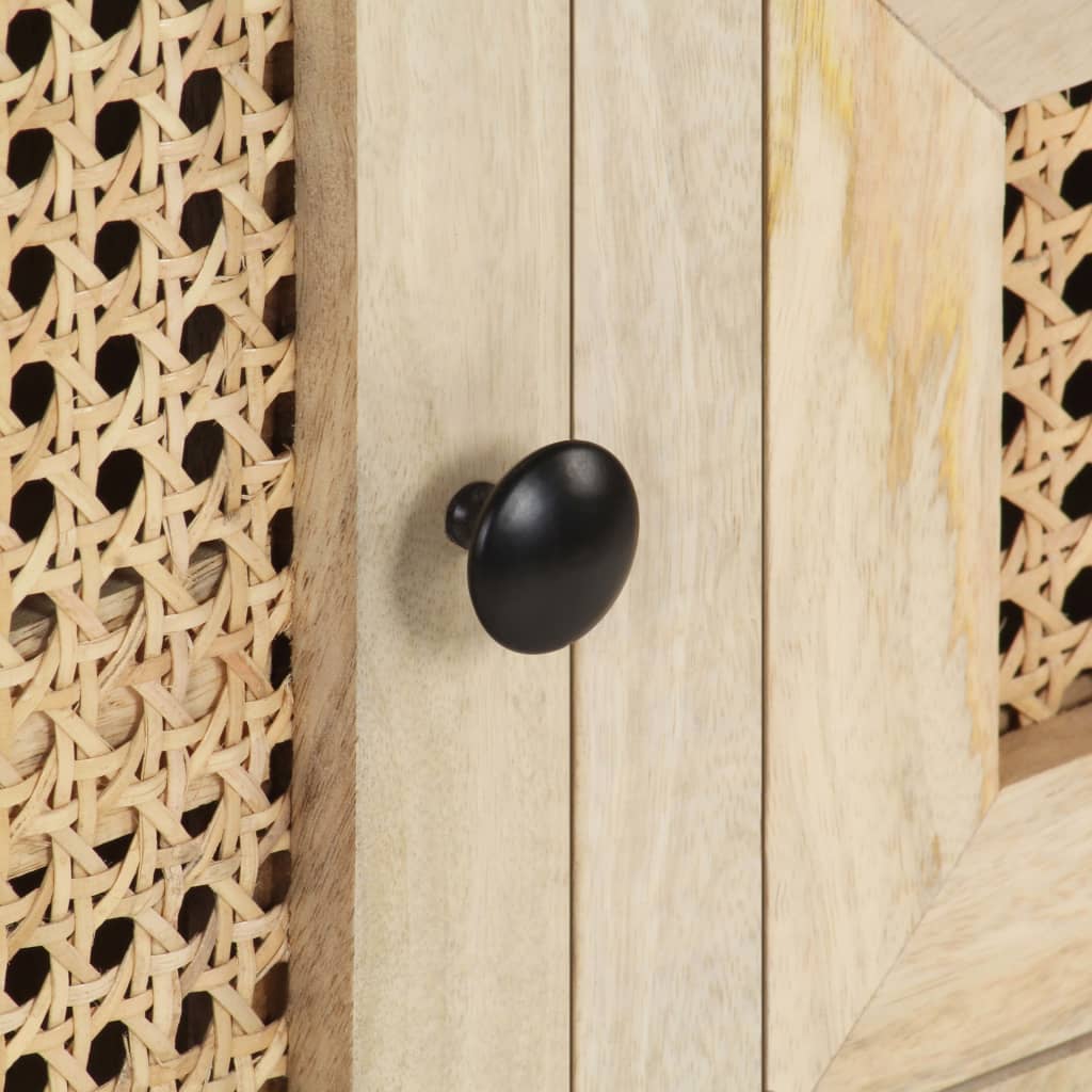 Příborník 60 X 35 X 70 Cm Masivní Mangovník A Přírodní Rákos