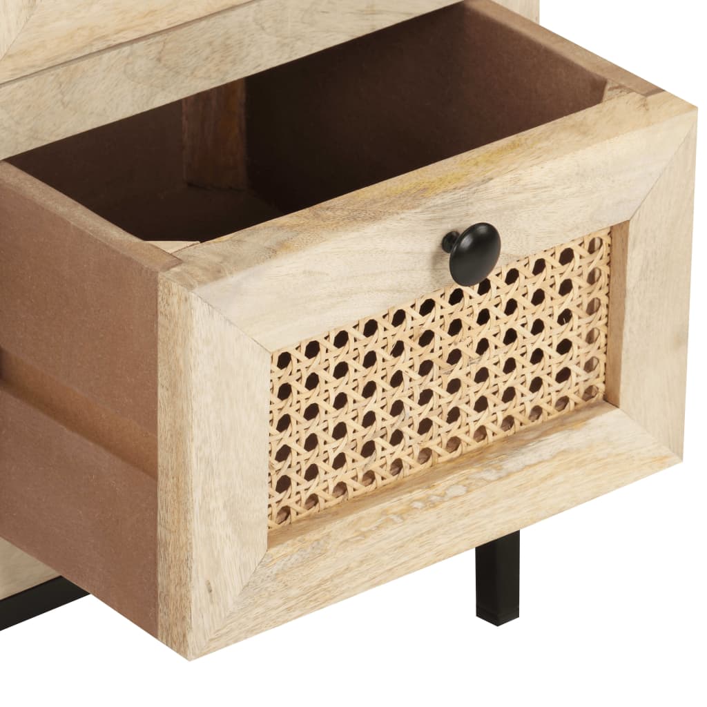 Příborník 60 X 35 X 70 Cm Masivní Mangovník A Přírodní Rákos