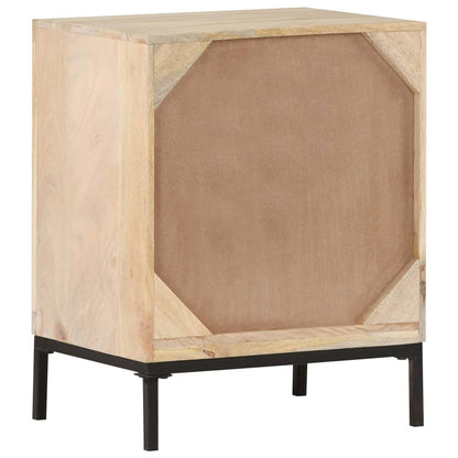 Noční Stolek 40 X 30 X 50 Cm Masivní Mangovník A Přírodní Rákos