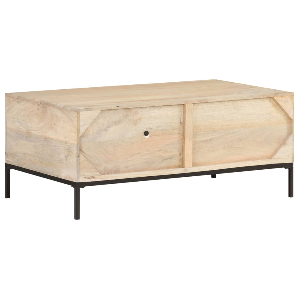 Konferenční Stolek 90X50X37 Cm Masivní Mangovník Přírodní Rákos