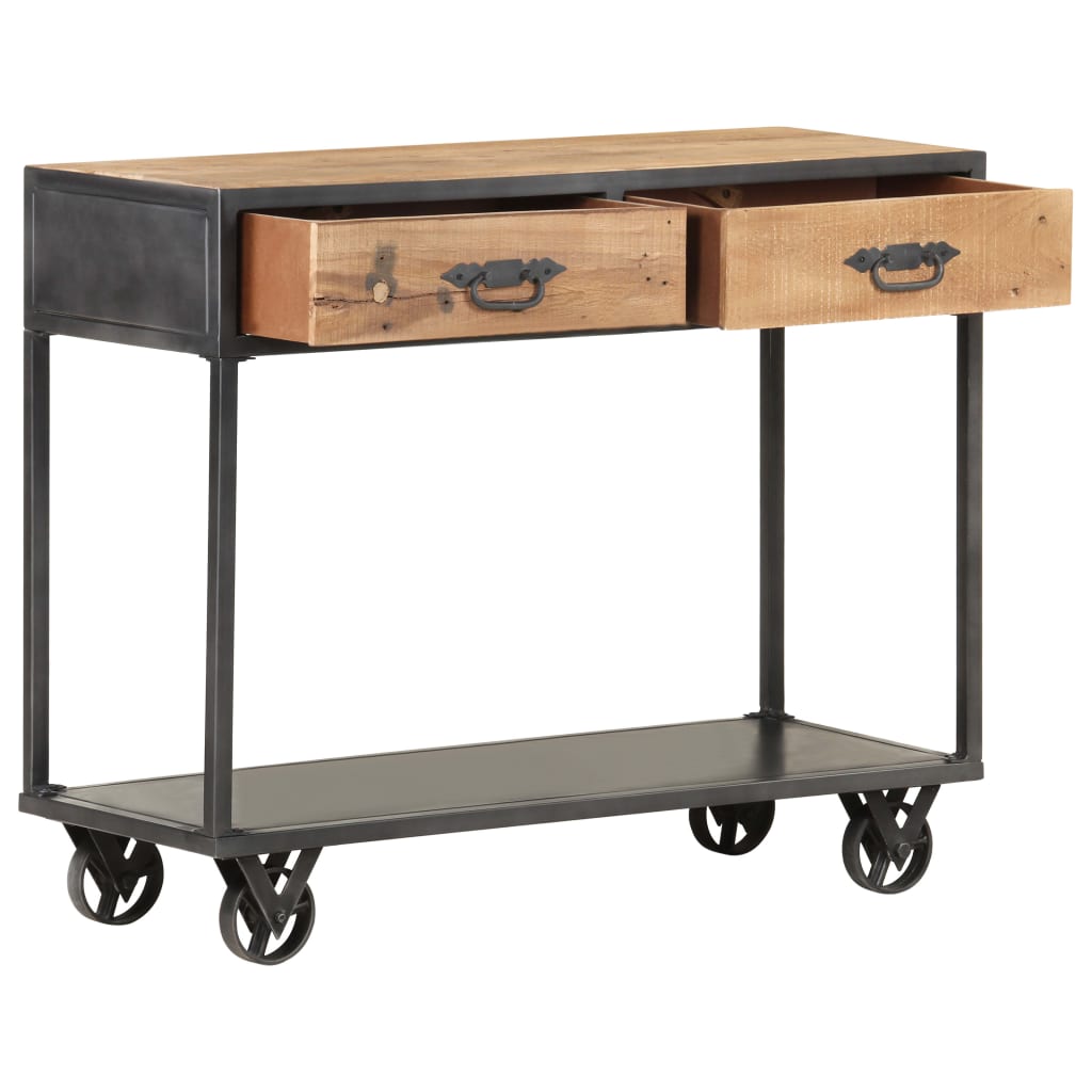 Konzolový Stolek 90 X 35 X 74 Cm Masivní Recyklované Dřevo