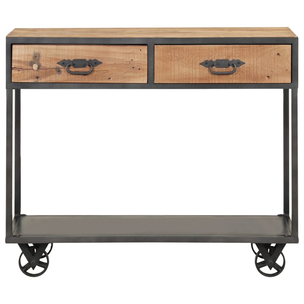 Konzolový Stolek 90 X 35 X 74 Cm Masivní Recyklované Dřevo