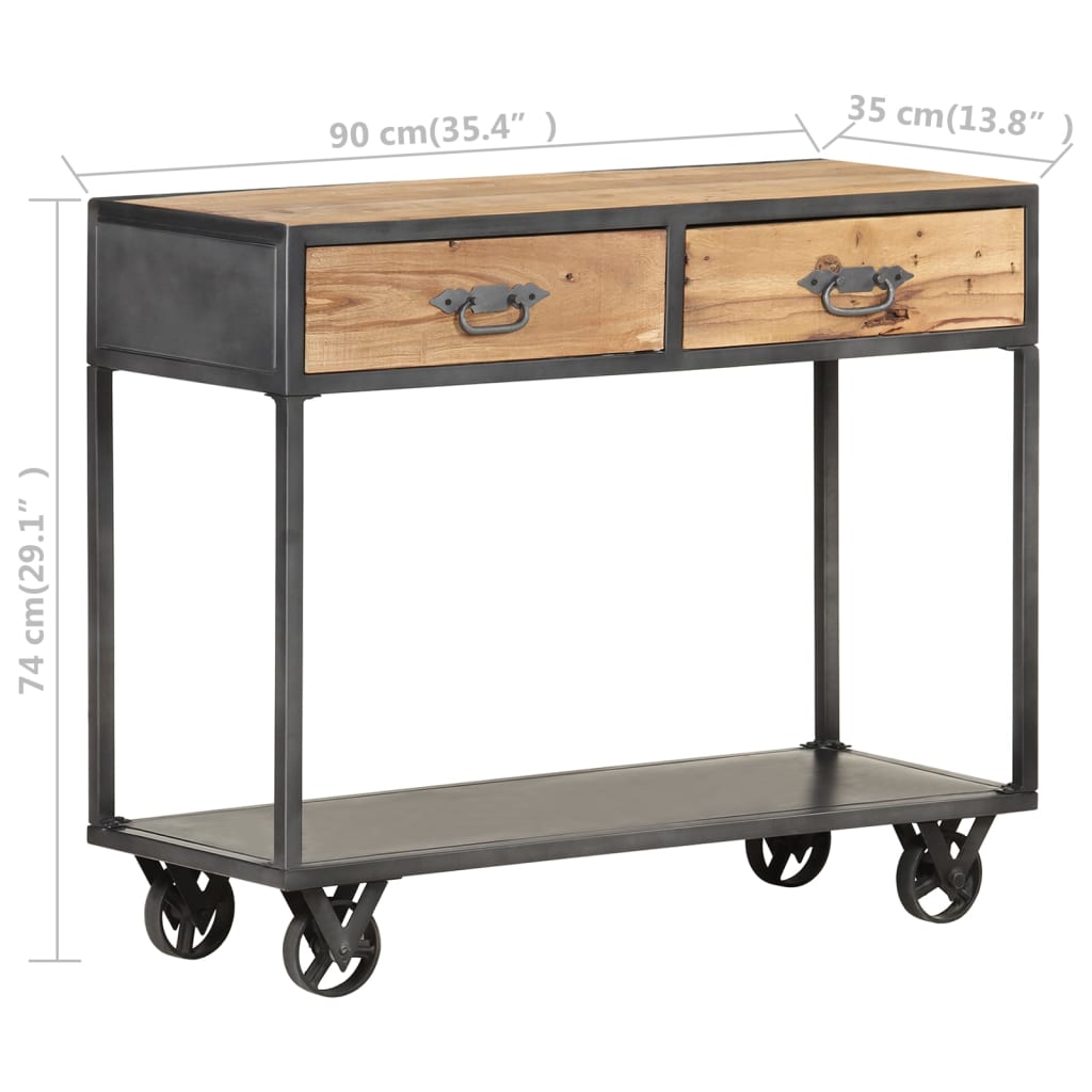 Konzolový Stolek 90 X 35 X 74 Cm Masivní Recyklované Dřevo