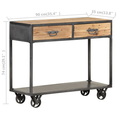 Konzolový Stolek 90 X 35 X 74 Cm Masivní Recyklované Dřevo