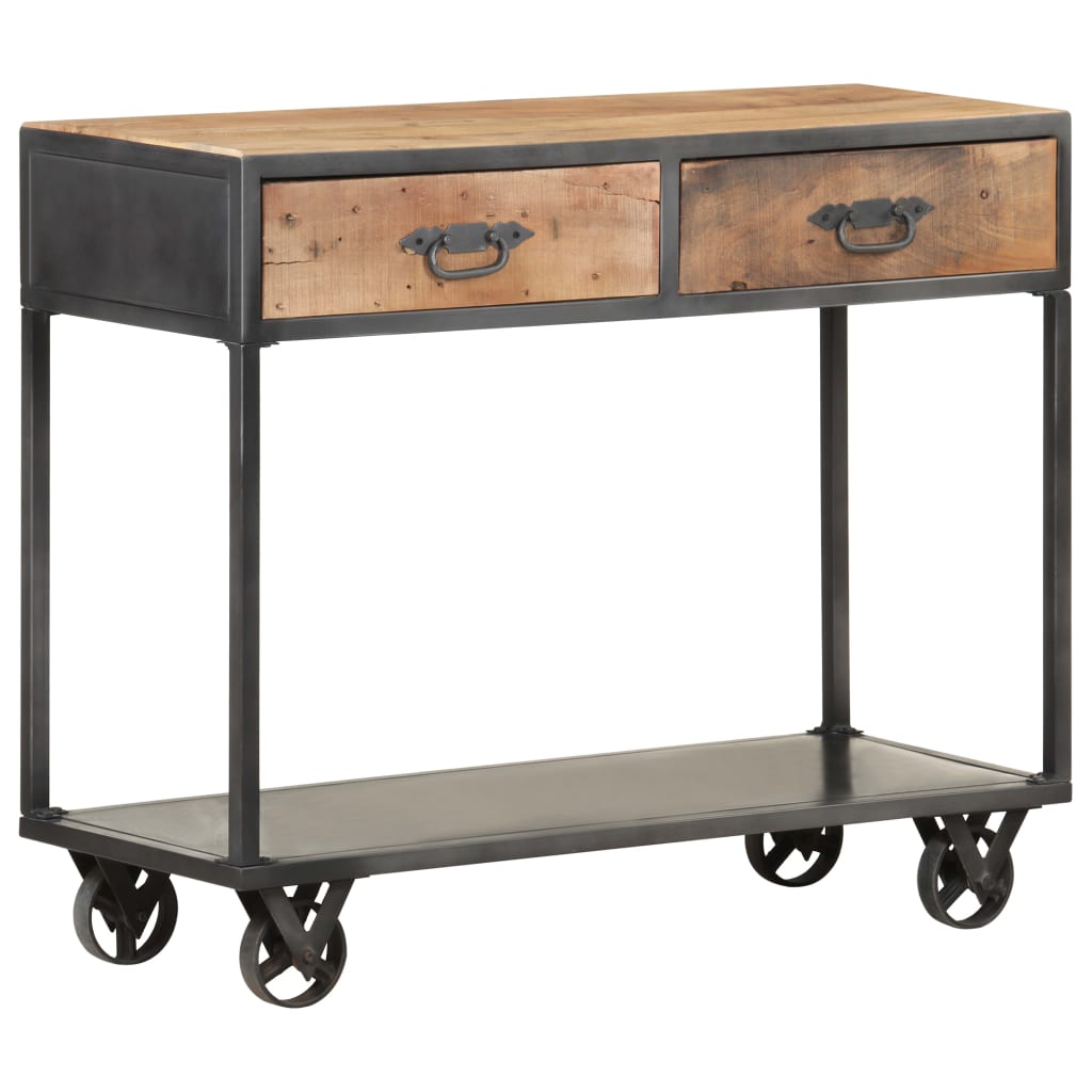 Konzolový Stolek 90 X 35 X 74 Cm Masivní Recyklované Dřevo