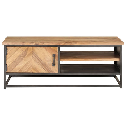 Konferenční Stolek Šedý 90 X 50 X 35 Cm Masivní Akáciové Dřevo