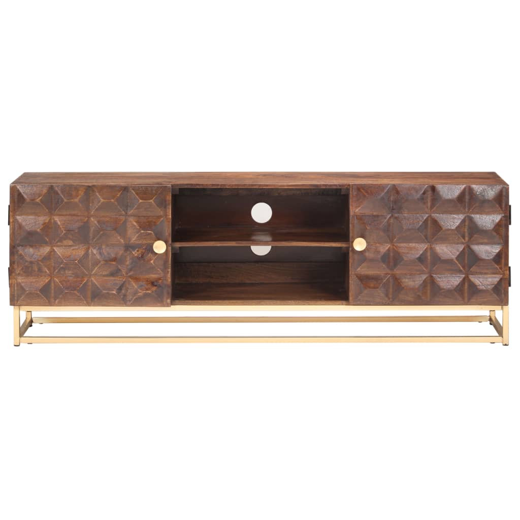 Tv Stolek 124 X 29 X 45 Cm Masivní Mangovníkové Dřevo