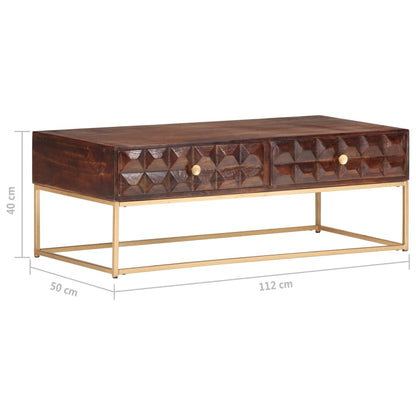 Konferenční Stolek 112 X 50 X 40 Cm Masivní Mangovníkové Dřevo