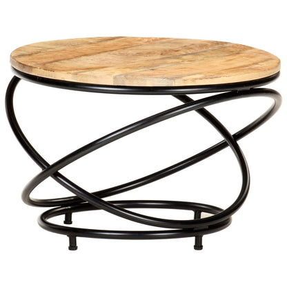 Konferenční Stolek Černý 60X Masivní Hrubý Mangovník