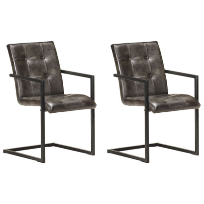 Konzolové Jídelní Židle 4 Ks Černé Pravá Kůže