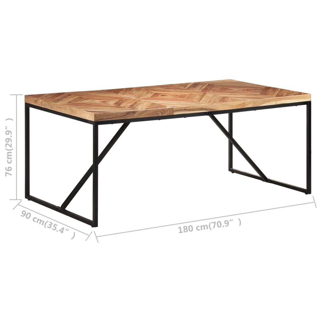 Jídelní Stůl 180 X 90 X 76 Cm Masivní Akácie A Mangovník