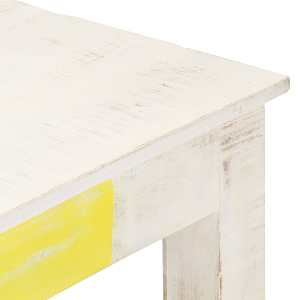 Konferenční Stolek Bílý 110X60X45 Cm Masivní Mangovníkové Dřevo