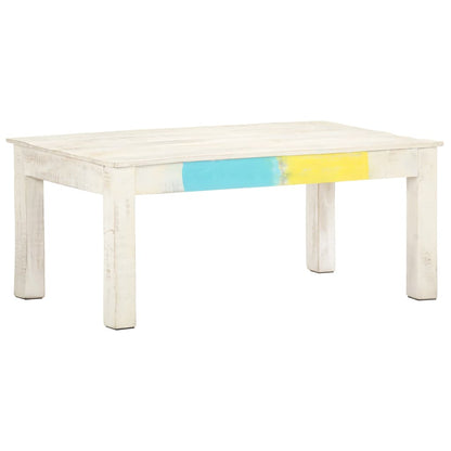 Konferenční Stolek Bílý 110X60X45 Cm Masivní Mangovníkové Dřevo