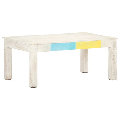 Konferenční Stolek Bílý 110X60X45 Cm Masivní Mangovníkové Dřevo