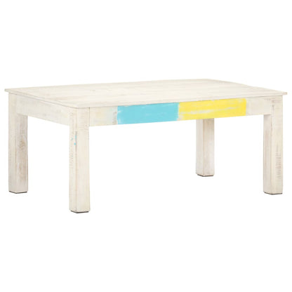 Konferenční Stolek Bílý 110X60X45 Cm Masivní Mangovníkové Dřevo