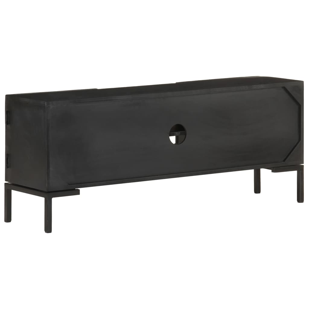 Tv Stolek Černý 115 X 30 X 46 Cm Masivní Mangovníkové Dřevo Vícebarevný