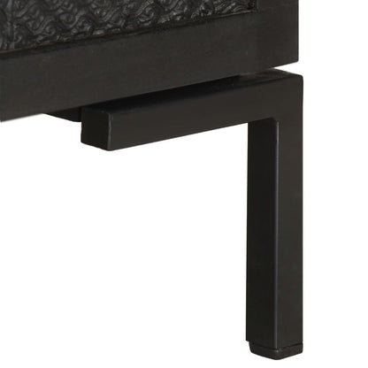 Tv Stolek Černý 115 X 30 X 46 Cm Masivní Mangovníkové Dřevo Vícebarevný
